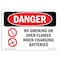 Signmission OSHA Danger Sign, No Smoking When Charging Batteries, 14in X 10in Decal, 10" W, 14" L, Landscape OS-DS-D-1014-L-1476 - alternate 1